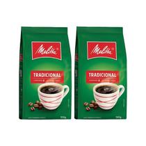 Kit 2 Café Melitta Tradicional Torrado e Moído em Pó 500g