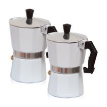 Kit 2 Cafeteira Italiana 450ml Manual Café Expresso Branca