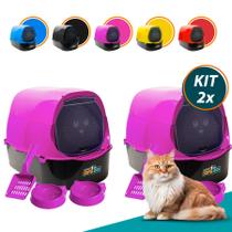 Kit 2 Caixa Areia Banheiro Furba Sandbox Fechada Grande Gato