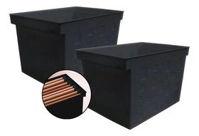Kit 2 Caixa Arquivo Multiuso Larga Pasta Suspensa Dello Preto