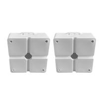 Kit 2 Caixa Balun de Passagem para Cftv Retangular Branca 9x9cm - Acton
