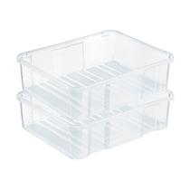 Kit 2 Caixa Bandeja Organizadora Plástica Média Para Acessórios Kit 2 Caixa Bandeja Organizadora Plástica Média Para Acessórios