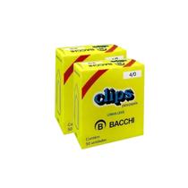 Kit 2 Caixa c/50 clips galvanizados 4/0 clipes bacchi papel