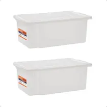 Kit 2 Caixa C/ Tampa Linha Pro 25Litros Branca 521 Paramount Kit 2 Caixa C/ Tampa Linha Pro 25Litros Branca 521 Paramount