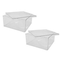 Kit 2 Caixa Cake Box Quadrada C/Tampa 2L Sobremesa Doces