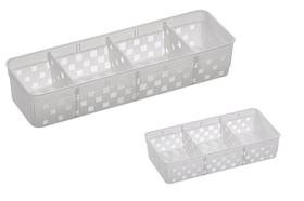 Kit 2 Caixa Cesto Organizador Multiuso Divisórias Quadratta