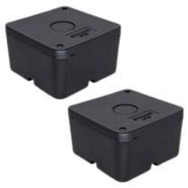 Kit 2 caixa cftv abs 85x85x50mm preta uv