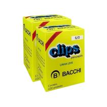 Kit 2 Caixa com 220 clips galvanizados 6/0 clipes bacchi