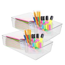 Kit 2 Caixa De Acrílico Transparente Organizador Escritório