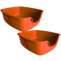 Kit 2 Caixa de Areia Funda Big Alvorada Pet - Laranja
