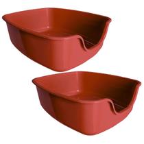 Kit 2 Caixa De Areia Gigante Para Gatos Alvorada Pet - Vermelho Kit 2 Caixa De Areia Gigante Para Gatos Alvorada Pet - Vermelho