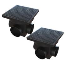 Kit 2 Caixa De Inspeção Dn100 Passagem Gordura 25X25Cm 5 Lts