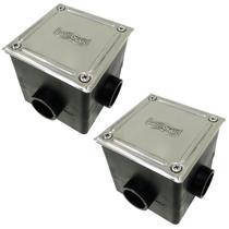 Kit 2 Caixa De Passagem Base Quadrada E Tampa Inox Sodramar Kit 2 Caixa De Passagem Base Quadrada E Tampa Inox Sodramar