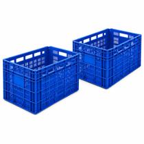 Kit 2 Caixa Hortifruti 65L Azul Plástica Reforçada Multiuso