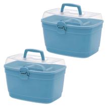 Kit 2 Caixa Maleta Multiuso Organizadora Manicure Maquiagem Box Grande 36x22x24cm Kit 2 Caixa Maleta Multiuso Organizadora Manicure Maquiagem Box Grande 36x22x24cm
