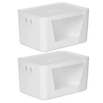 Kit 2 Caixa Organizadora 13 Litros Com Tampa Branco