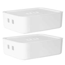 Kit 2 Caixa Organizadora 14 Litros Média Com Tampa