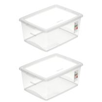 Kit 2 Caixa organizadora 15 litros Possui tampa com trava Kit 2 Caixa organizadora 15 litros Possui tampa com trava