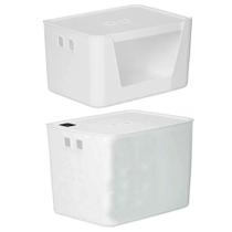 Kit 2 Caixa Organizadora 18 Litros 13 Litros Branco Kit 2 Caixa Organizadora 18 Litros 13 Litros Branco