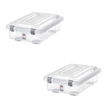 Kit 2 Caixa Organizadora 2,3L Plástico Sanremo com 4 grampo de fechamento Kit 2 Caixa Organizadora 2,3L Plástico Sanremo com 4 grampo de fechamento
