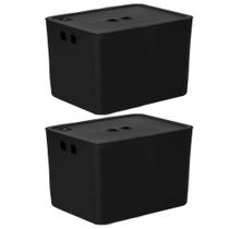 Kit 2 Caixa Organizadora 27,5 Litros Com Tampa