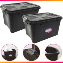 Kit 2 Caixa Organizadora Container 20 Litros C/ Tampa e Trava