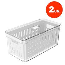 Kit 2 Caixa Organizadora Geladeira Frutas Verduras 5 Litros