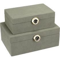 Kit 2 caixa organizadora home&co sintético verde
