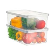 Kit 2 Caixa Organizadora Média Frutas Verduras Tampa