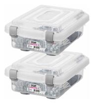 Kit 2 Caixa Organizadora Multiuso Baixa Rígida 1L Transparente Kit 2 Caixa Organizadora Multiuso Baixa Rígida 1L Transparente