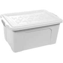 Kit 2 Caixa Organizadora Multiuso Container 70 Litros Branco