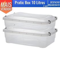 Kit 2 Caixa Organizadora Plástica Multiuso Pratic Box 10 L