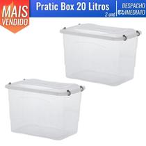 Kit 2 Caixa Organizadora Plástica Multiuso Pratic Box 20 L