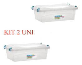KIT 2 Caixa Organizadora Plástica Pratic Box 1 Litro 408
