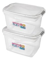 Kit 2 Caixa Organizadora Plástica Sanremo 29 Lt Transparente Kit 2 Caixa Organizadora Plástica Sanremo 29 Lt Transparente