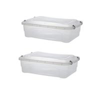 Kit 2 Caixa Organizadora Pratic Box 10L 41x29x14 Transparent Kit 2 Caixa Organizadora Pratic Box 10L 41x29x14 Transparent