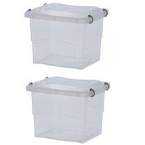 Kit 2 Caixa Organizadora Pratic Box 3 Litros Com Travas