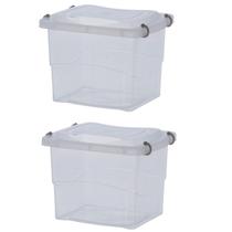 Kit 2 Caixa Organizadora Pratic Box 3 Litros Com Travas