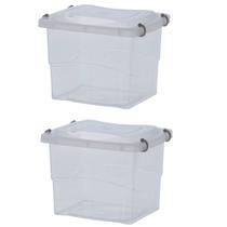 Kit 2 Caixa Organizadora Pratic Box 3 Litros Com Travas