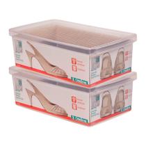 Kit 2 Caixa Organizadora Sapatos Média Closet Transparente Kit 2 Caixa Organizadora Sapatos Média Closet Transparente