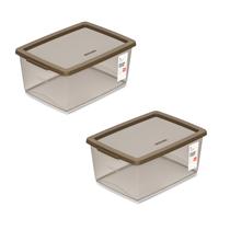 kit 2 Caixa Organizadora Sem Trava 7,5 L Cinza Ordene kit 2 Caixa Organizadora Sem Trava 7,5 L Cinza Ordene