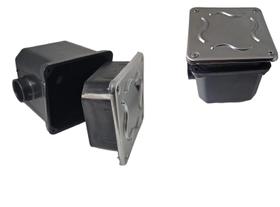 kit 2 Caixa Passagem Iluminação Piscina com Prolongador e Tampa Inox