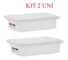 KIT 2 Caixa Plástica 6 Litros Com Tampa Linha Pro Ref 527