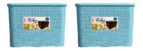 Kit 2 Caixa Rattan 25l Cesto Organizador C/ Tampa