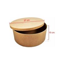 Kit 2 Caixa Redonda Tampa de Sapato 37x15 Mdf Madeira