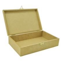 Kit 2 Caixa Retangular com Fecho e Dobradiça 25x16x6 Mdf Madeira Kit 2 Caixa Retangular com Fecho e Dobradiça 25x16x6 Mdf Madeira