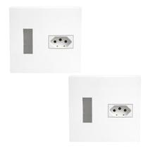 Kit 2 Caixa Sobrepor Tomada 20A/250V Branco p/ Disjuntor 4x4