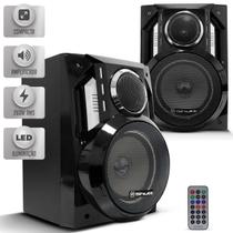 Kit 2 Caixa Som Shutt Home Theather Acoustic System Ambiente 260w RMS Ativa + Passiva Bluetooth LED