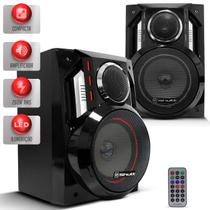 Kit 2 Caixa Som Shutt Home Theather Acoustic System Ambiente 260w RMS Ativa + Passiva Bluetooth LED
