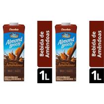 Kit 2 caixas bebida à base de amêndoa chocolate blue diamond almond breeze 1l cremosa e saborosa